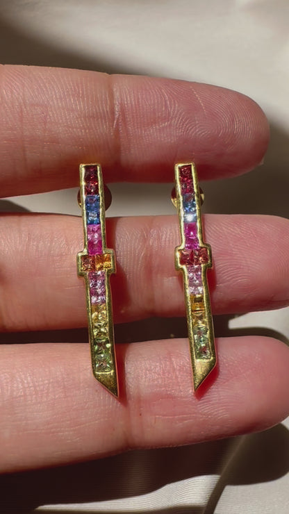 Multi Sapphire Earrings